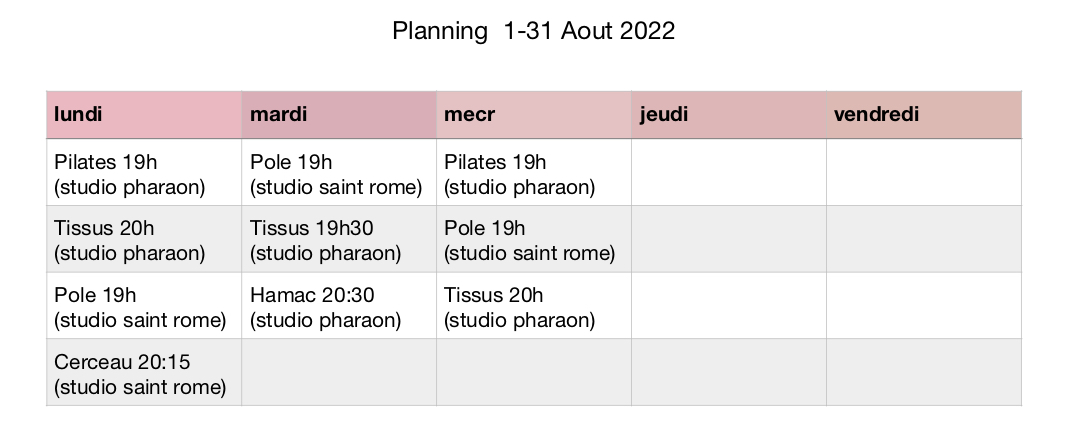 Planning Aout 2022 PDF SUPER FINALE